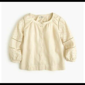 J.Crew Circle Eyelet Linen Top small